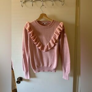 Pink Ruffled Women's Sweater